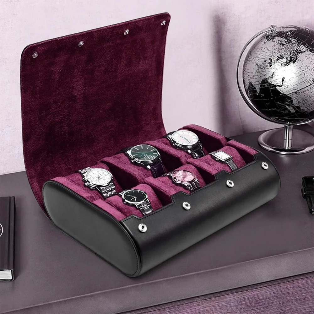 Le Coffret à montres — cuir noir