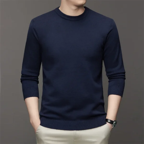 1005007856933861_navy Le Pull en laine — col rond, maille lisse