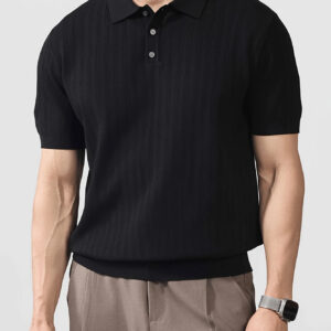 1005011909005195 Le Polo — maille fine, noir