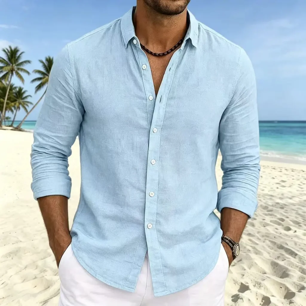 La Chemise — lin, bleu ciel