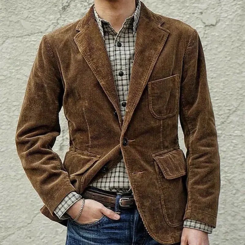 Le Blazer velours côtelé — camel