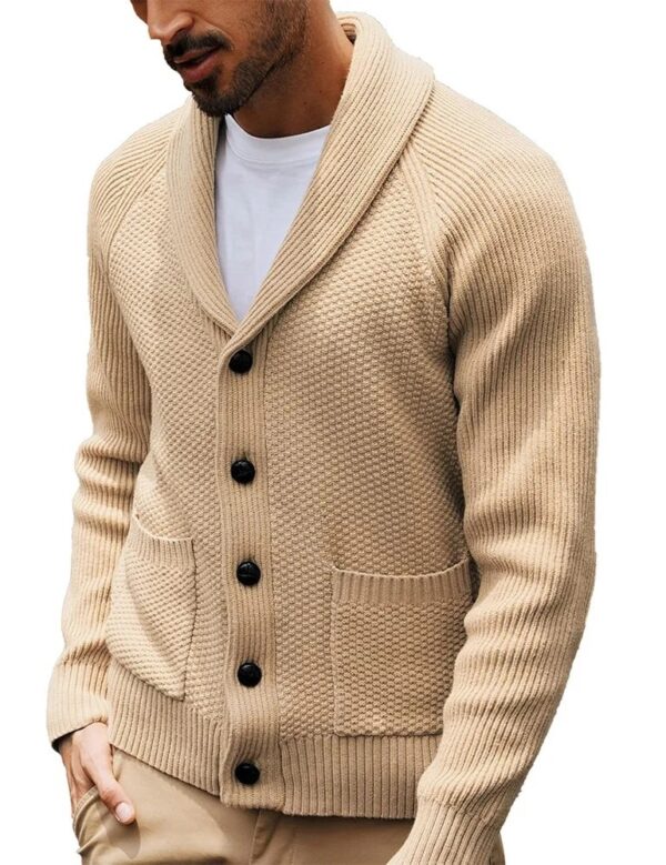 Le Cardigan — col châle, camel Le Cardigan — col châle