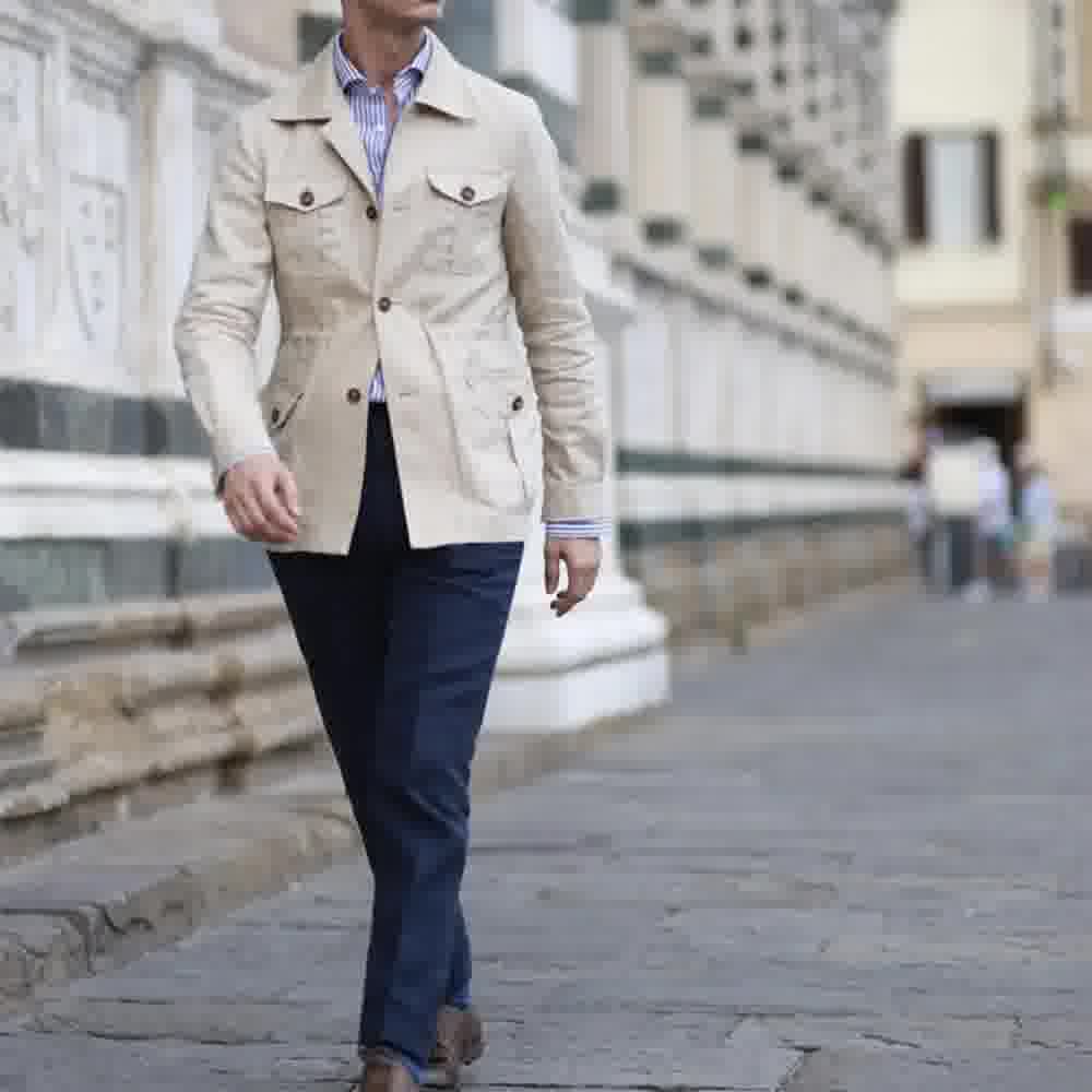 La Veste safari — lin, sable